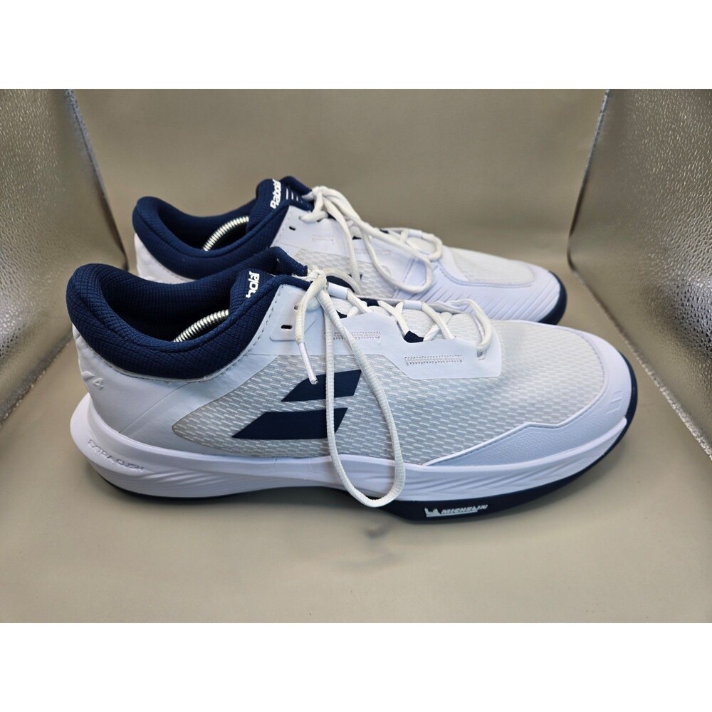 Babolat SFX 4 All Court Tennis Shoes Men's 14 White Navy Blue Athletic Sneakers